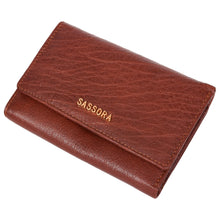 Load image into Gallery viewer, Sassora Genuine Leather Medium Brown RFID Women Wallet