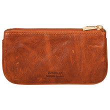 Load image into Gallery viewer, Sassora Genuine Leather Unisex Zip Closure Brown Key Case Holder