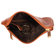 Load image into Gallery viewer, Sassora Genuine Leather Unisex Zip Closure Brown Key Case Holder