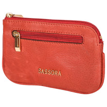 Load image into Gallery viewer, Sassora Genuine Leather Medium Red Key Case For Men and Women