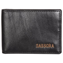 Load image into Gallery viewer, Sassora Genuine Leather Unisex Black RFID Business Card Holder