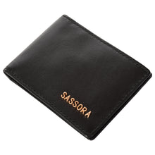 Load image into Gallery viewer, Sassora Genuine Leather Unisex Black RFID Business Card Holder
