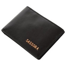 Load image into Gallery viewer, Sassora Genuine Leather Unisex Black RFID Business Card Holder