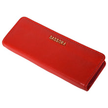 Load image into Gallery viewer, Sassora Genuine Leather Red Unisex Pen &amp; Pencil Case
