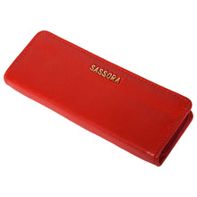 Load image into Gallery viewer, Sassora Genuine Leather Red Unisex Pen & Pencil Case