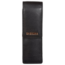 Load image into Gallery viewer, Sassora 100% Genuine Leather Black Pen Holder Case