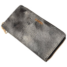 Load image into Gallery viewer, Sassora Genuine Leather Black White Women RFID Zip Around Purse