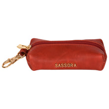 Load image into Gallery viewer, Sassora Genuine Premium Leather Small Unisex Red Key Case