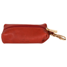 Load image into Gallery viewer, Sassora Genuine Premium Leather Small Unisex Red Key Case
