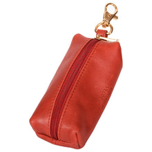Load image into Gallery viewer, Sassora Genuine Premium Leather Small Unisex Red Key Case
