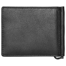 Load image into Gallery viewer, Sassora Genuine Leather Unisex Black Small Bi-Fold Money Clip