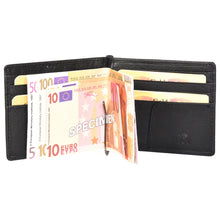 Load image into Gallery viewer, Sassora Genuine Leather Unisex Black Small Bi-Fold Money Clip