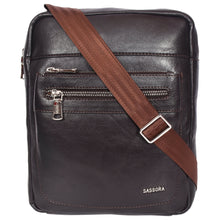 Load image into Gallery viewer, Sassora Pure Leather Unisex Medium Size Sling Crossbody Bag
