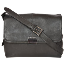 Load image into Gallery viewer, Sassora Genuine Leather Medium Black Classic Women Sling Bag