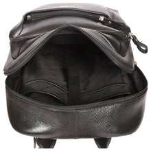 Load image into Gallery viewer, Sassora Genuine Leather Black Medium Laptop Backpack