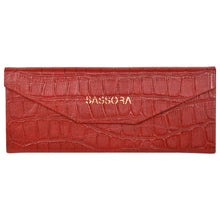 Load image into Gallery viewer, Sassora Genuine Leather Red Unisex Foldable Spectacle Case