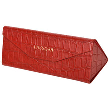 Load image into Gallery viewer, Sassora Genuine Leather Red Unisex Foldable Spectacle Case