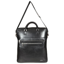 Load image into Gallery viewer, Sassora Genuine Leather Black Men's Large Messenger Bag – Sophisticated Utility for Professionals