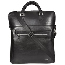 Load image into Gallery viewer, Sassora Genuine Leather Black Men's Large Messenger Bag – Sophisticated Utility for Professionals