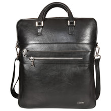Load image into Gallery viewer, Sassora Genuine Leather Black Men's Large Messenger Bag – Sophisticated Utility for Professionals