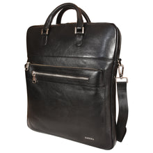 Load image into Gallery viewer, Sassora Genuine Leather Black Men's Large Messenger Bag – Sophisticated Utility for Professionals