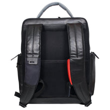 Load image into Gallery viewer, Sassora Genuine Leather Black Grey Navy men's Large Backpack with TSA Lock