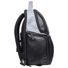 Load image into Gallery viewer, Sassora Genuine Leather Black Grey Navy men's Large Backpack with TSA Lock
