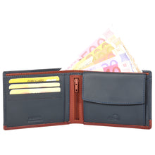 Load image into Gallery viewer, Sassora Premium Leather Large RFID enabled Blue Wallet