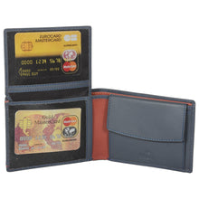 Load image into Gallery viewer, Sassora Genuine Leather Blue Large Men's RFID Wallet