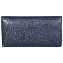 Load image into Gallery viewer, Sassora Premium Leather Navy Blue Large Ladies RFID Wallet