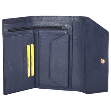 Load image into Gallery viewer, Sassora Premium Leather Navy Blue Large Ladies RFID Wallet