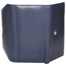 Load image into Gallery viewer, Sassora Premium Leather Navy Blue Large Ladies RFID Wallet