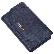 Load image into Gallery viewer, Sassora Premium Leather Navy Blue RFID Classy Ladies Wallet