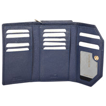 Load image into Gallery viewer, Sassora Premium Leather Navy Blue RFID Classy Ladies Wallet