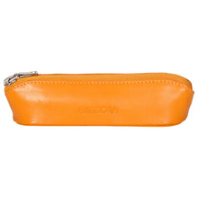 Load image into Gallery viewer, Sassora Genuine Leather Yellow Pen and Pencil Case