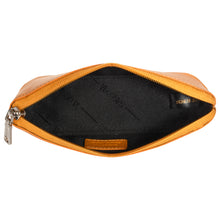 Load image into Gallery viewer, Sassora Genuine Leather Yellow Pen and Pencil Case