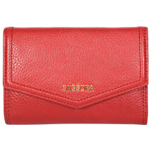 Load image into Gallery viewer, Sassora Premium Leather RFID Snap Closure Ladies Red Wallet
