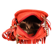 Load image into Gallery viewer, Sassora 100% Premium Leather Heart Shape Suede Small Sling Bag