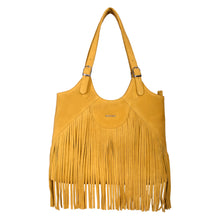 Load image into Gallery viewer, Sassora Premium Suede Leather Large Women Fringe Shoulder Bag
