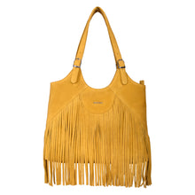 Load image into Gallery viewer, Sassora Premium Suede Leather Large Women Fringe Shoulder Bag