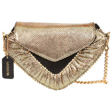 Load image into Gallery viewer, Sassora Genuine Leather Golden Color Small Party Sling Bag