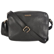 Load image into Gallery viewer, Sassora Genuine Leather Black Small Girls Sling Bag