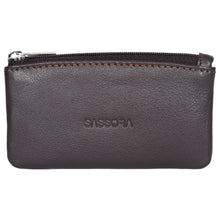 Load image into Gallery viewer, Sassora Genuine Leather Zip Closure Key Pouch