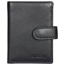 Load image into Gallery viewer, Sassora Genuine Leather RFID Bi Fold Button Closure Business Card Holder