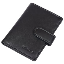 Load image into Gallery viewer, Sassora Genuine Leather RFID Bi Fold Button Closure Business Card Holder