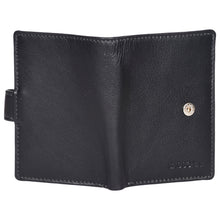 Load image into Gallery viewer, Sassora Genuine Leather RFID Bi Fold Button Closure Business Card Holder