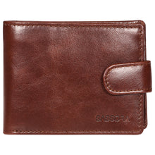 Load image into Gallery viewer, Sassora Genuine Leather Medium Dark Brown RFID Protected Men Wallet