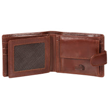 Load image into Gallery viewer, Sassora Genuine Leather Medium Dark Brown RFID Protected Men Wallet