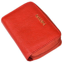 Load image into Gallery viewer, Sassora Genuine Leather Unisex Red RFID Business Card Holder
