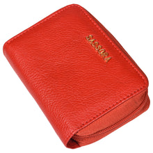 Load image into Gallery viewer, Sassora Genuine Leather Unisex Red RFID Business Card Holder